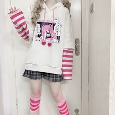 Product ID: JW3231 
 Material: Cotton 
 Color: White 
 Size Info: 
 One Size  Bust 122 cm, Length 67 cm, Sleeve 52 cm White Harajuku Hooded Hoodie, Kawaii Cotton Hoodie With Drawstring Hood, White Harajuku Hoodie With Cartoon Print, Hoodie With Bunny Ears, Kawaii Bunny Hoodie, Rabbit Ears, Japanese Cartoon, Cartoon Print, White Hoodie