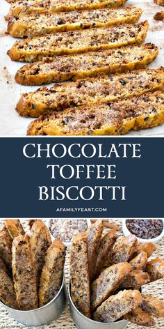 chocolate toffe biscotti is an easy dessert recipe