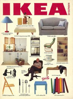 an advertisement for ikea furniture and accessories