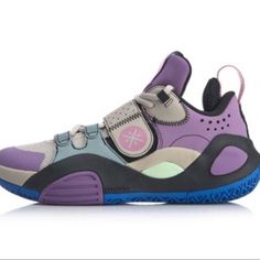 Multicolor Athletic Shoes Purple Low-top Basketball Shoes With Rubber Sole, Purple Lace-up Basketball Shoes With Rubber Sole, Purple High-top Basketball Shoes With Translucent Outsole, Purple Basketball Shoes With Translucent Outsole, Wade All City 11, Li Ning Shoes, Tan Combat Boots, Road Cycling Shoes, Dwyane Wade