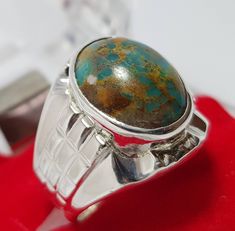 Natural Very old Rare Feroza Stone Beautiful Pattern Naturally Shajri Feroza Turquoise Stone Ring Handmade Ring 925 Sterling Silver Ring size 8 US Resize able FedEx Shipping Contact me for the details Traditional Silver Turquoise Ring, Traditional Oval Turquoise Ring, Traditional Turquoise Gemstone Ring, Feroza Ring, Feroza Stone, Mens Sapphire Ring, Turquoise Stone Ring, Silver Rings Handmade, Multi Stone Ring