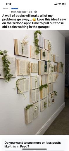 an image of a wall with books on it and the caption reads, do you want to see more or less posts like this?