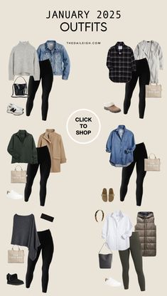 What To Wear in January 2025, Casual Winter Outfit Ideas, Winter Leggings Outfits, Winter Capsule Wardrobe, Leisure Winter Outfits Over 50, Leggings Outfits Over 50, SAHM Winter Outfit Ideas