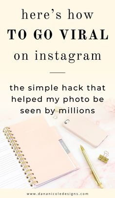 a pink notebook with the words here's how to go virtual on instagram