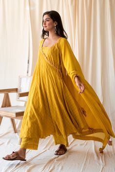 Size Chart Kurta Set With Dupatta, Cotton Kurta Set, Yellow Kurta, Kurtas For Women, Kurta Patterns, Handloom Fabric, Sustainable Clothing Brands, Cotton Dupatta, Creative Lifestyle