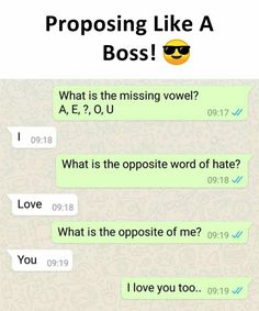 two texts that say,'i love you to be boss'and the caption says