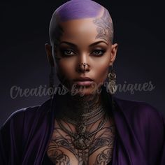 Baldie Baddie, Bald Head Tattoo, Bald Women Fashion, Half Shaved Head Hairstyle, Eyebrow Wigs, Shave Head, Messy Pixie Haircut, Fall Fair, Alopecia Hairstyles