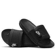 Black Slides For Streetwear In Spring, Black Slides For Spring Streetwear, Nike Black Synthetic Slides, Black Synthetic Slides For Streetwear, Nike Black Sporty Slides, Nike Black Slides For Spring, Black Sports Slides, Sporty Black Nike Slides, Black Sporty Slides For Sports