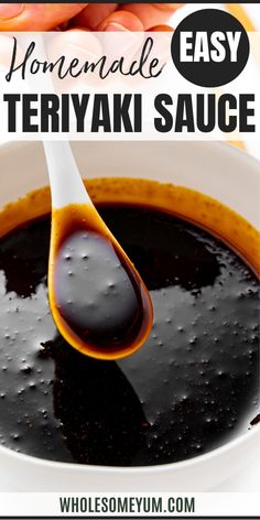 Homemade Teriyaki Sauce Best Teriyaki Sauce, Make Teriyaki Sauce, Teriyaki Sauce Recipe, Teriyaki Marinade, Teriyaki Glaze, Vegan Tofu, Sweet Cooking, Homemade Teriyaki Sauce, Foodie Crush