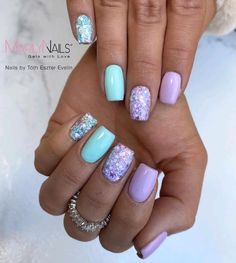 Working Nails Professional, Mothers Day Nails Ideas Acrylic, Easy Summer Gel Nails, S On Nails, Ombre Nail Art Designs Classy, Spring Nails Sparkle, Grey Nails Short, Blue Grey Nails, Mermaid Nail Designs