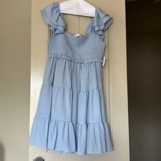 Blue Ruffle Mini Dress From Altar’d State Size Medium New With Tags! Altard State Dresses, Ruffle Mini Dress, Altar'd State, Ruffle Dress, Color Blue, Size Medium, Mini Dress, Womens Dresses, Tags