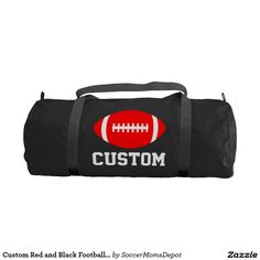 #Custom #Red #Football #Equipment #Duffel #Bag...Great for football coaches or players with red team colors. Add your own team name or other text...only on #Zazzle! Gym Duffle Bag, Football Coaches, Browns Football, Gym Backpack, Team Coaching, Duffel Bag Backpack, Red Team, Football Equipment