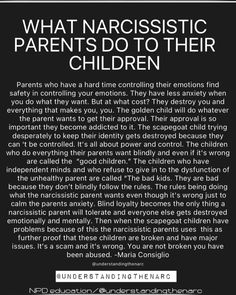 the back cover of what narcissistic parents do to their children, with text