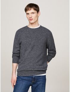 Tommy Hilfiger men's sweater. Woven from soft, sumptuous recycled cashmere, our sweater is finished in a timeless versatile design.  Material: 100% Recycled Cashmere. Merino Wool Sweater For Layering, Tommy Hilfiger Classic Crew Neck Sweater, Tommy Hilfiger Classic Winter Sweater, Tommy Hilfiger Sweater With Ribbed Cuffs For Fall, Tommy Hilfiger Fall Sweater With Ribbed Cuffs, Classic Tommy Hilfiger Sweater For Fall, Tommy Hilfiger Classic Fall Sweater, Classic Tommy Hilfiger Fall Sweater, Recycled Cashmere