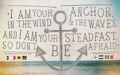 an anchor with words written on it