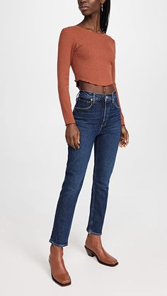 AGOLDE Riley Long Jeans | SHOPBOP Dark Wash Slim Fit Pants For Fall, Slim Fit Dark Wash Pants For Fall, Fall Slim Fit Dark Wash Pants, High Rise Fitted Jeans For Fall, Fitted Dark Wash Cropped Straight Leg Jeans, Fitted Dark Wash Cropped Jeans With Straight Leg, Fitted Dark Wash Straight Leg Cropped Jeans, Fitted Straight Leg Cropped Jeans In Dark Wash, Straight Fitted Jeans For Fall