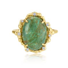 Oval Diamond Turquoise Water Ring // Bayou with Love Cool Earth Tones, Water Ring, Gemstone Rings Vintage, Water Rings, Two Rings, Amazonite Stone, Turquoise Water, Recycled Gold, Christmas Jewelry