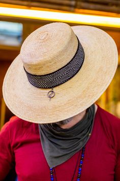 Handcrafted in Guatemala, these Palm Leaf Straw Hats are durable and offer full sun-protection for your everyday activities. Modeled after our best-selling Spanish Alpaca Wool Hat, the unisex Straw Spanish Hat is a traditional “Bolero Style” hat with a removable Quechua textile intention band. You choose your own intention band. Available in sizes S, M, L & XL for men and women. 100% Guatemalan Palm Leaf 9cm x 10cm brim length You choose your own woven band Handmade in Guatemala Handwoven Adjustable Wide Brim Boater Hat, Traditional Fedora Panama Hat For Summer, Traditional Short Brim Fedora For Beach, Traditional Wide Brim Summer Fedora, Flat Brim Handwoven Travel Hat, Traditional Wide Brim Fedora For Summer, Handwoven Wide Brim Hat For Travel, Handwoven Flat Brim Hat For Travel, Handwoven Wide Brim Travel Hat