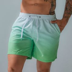 Gradient Swim Shorts - Stylish Cheap Relaxed Fit Short Swim Trunks, Boys Competitive Swim Shorts, Cheap Blue Casual Swim Trunks, Cheap Cotton Swim Trunks, Cheap Casual Swim Trunks For Sports, Cheap Solid Color Beachwear Swim Trunks, Cheap Sporty Swim Trunks For Summer, Luxury Nylon Swim Trunks For Summer, Cheap Short Swim Trunks