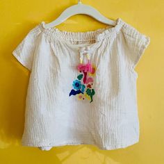 Never Worn. Cream. 2-3 Years Old. 100% Cotton. Made In India. Cute Multicolor Embroidered Tops For Spring, Cute Multicolor Embroidery Tops For Spring, Cute Embroidered Summer Tops, Embroidered Cotton Top For Playtime, Playful Embroidered Cotton T-shirt, Playful Embroidered Short Sleeve Tops, Embroidered Summer Tops For Playtime, Cute Multicolor Embroidered Tops For Summer, Spring Short Sleeve Tops For Playwear