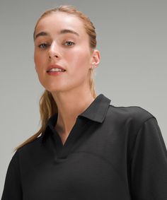 Get Ready For Another Match. Powered By Seamless Construction, This Polo Is The Ultimate Top For Golf, Tennis, Or Any Game That Comes Your Way. Designed For Golf And Tennis. A Loose Fit With A Little Extra Room:cut Above The Waist-Perfect With High-Rise Pants. Silverescent Technology, Powered By X-Static, Inhibits The Growth Of Odour-Causing Bacteria On The Fabric. | Swiftly Tech Relaxed-Fit Polo Shirt Lululemon Swiftly Tech, Lululemon Swiftly, Short Sleeve Shirt Women, Swiftly Tech, Short Sleeve Shirts, High Rise Pants, Extra Room, Polo Shirt Women, Short Sleeve Shirt