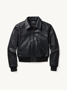 Black Heritage Leather Bomber - Buck Mason- Modern American Classics Buck Mason, Black Heritage, Raw Denim, Suit Shop, Casual Jacket, Outerwear Women, Tee Shop, Outerwear Jackets, Timeless Fashion