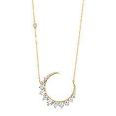 CELESTIAL COLLECTION: The SHAY Diamond Large Moon Necklace. This item is in stock and ready to ship in 1 - 3 days. THIS IS FINAL SALE. Exchanges will only be accepted within 5 days. Return shipping will be the responsibility of the returnee. Details: 18K Gold: approx 23.04gr White Diamonds: approx 3.78cts Adjustable Length: 13 - 16.5in Natural, untreated gemstones Product Number: SN254 All GBP & EUR pricing includes duties & taxes. We offer complimentary International shipping and 2 day shipping Ring Chart, Moon Jewelry, Order Up, Moon Necklace, Rose Gold Necklace, Rose Gold Diamonds, Beautiful One, White Diamonds, Diamond White