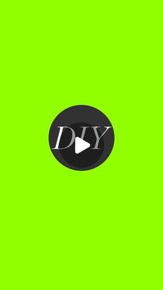 a green screen with the word diy on it and a black button that says diy