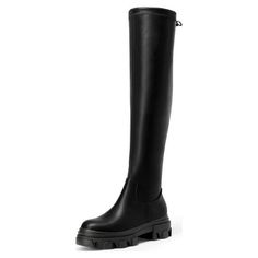 Dream Pairs Women's Over The Knee Patform Thigh High Boots Long Stretch Soft Chunky Lug Sole Fall Boots SDOB222W BLACK/PU Size 8.5.The chunky sole can showoff your edge side.The stretch PU shaft offers a snug fits. Gender: female.  Age Group: adult. Boots Long, Fall Boots, Comfortable Boots, Boots Fall, Sleek Fashion, Lug Sole, Thigh High Boots, Thigh High, Over The Knee Boots