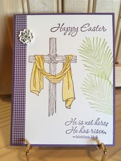 an easter card with a cross on it