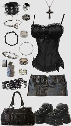 Goth Outfits Y2k, Punk Y2k Outfits, Alt Outfits, 2000s Fashion Outfits, New Rock, Punk Outfits, Style Punk, Y2k Outfits, Grunge Goth