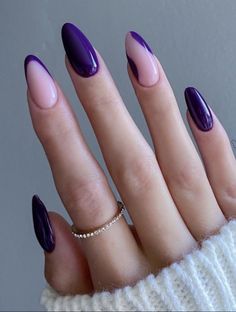 Dark Purple Nails, Violet Nails, Purple Nail Art, Purple Acrylic Nails, Purple Nail Designs, Lavender Nails, Purple Nail, Design Nail, Short Acrylic Nails