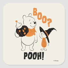 winnie the pooh and boo halloween beverage coaster