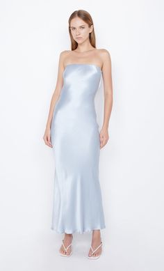 Moon Dance Strapless Maxi Dress in Dusty Blue by Bec + Bridge Bridesmaid Dresses Styles, Latest Bridesmaid Dresses, Moon Dance, Bridesmaid Dress Styles, Bec Bridge, Bridesmaid Dresses Online, Blue Bridesmaid Dresses, Dress Dusty, Wedding Mood