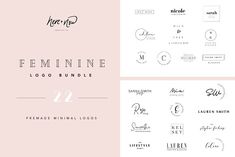 the feminine logo bundle is shown here