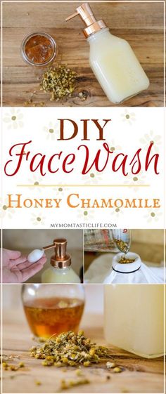 DIY Face Wash - Honey Chamomile For Sensitive Skin and Anti-Aging Face Wash Recipe, Diy Face Wash, Oil Cleansing, Honey Diy, Anti Aging Creme, Diy Kosmetik, Baking Soda Shampoo, Castile Soap, Diy Skin