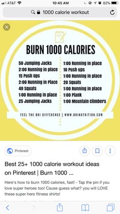 the workout plan for burn calories is shown in this screenshoto screen shot