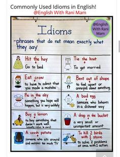 Idioms and Phrases Learning Hacks, English Grammar Notes, Teaching English Grammar, English Classroom, Grammar Lessons, English Tips