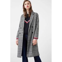 Checks Print, Checkered Outfit, Mango Coats, Black And White Suit, Cropped Blazer Jacket, Long Puffer Coat, Check Coat, Houndstooth Jacket, Plaid Coat