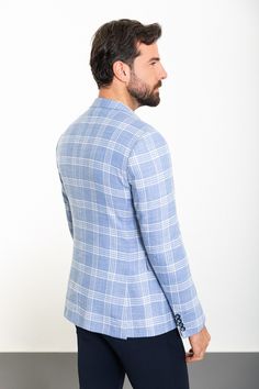 Collection : 2024/2025 spring/summer🔆Product : New Collection special design slim fit jacketColor: Ice Blue PlaidAvailable Size : 46-48-50-52-54-56Material Content: %55 Cotton, %45 Polyester 2025 Spring, Slim Fit Blazer, Slim Fit Blazers, Suits And Jackets, Blazer Vest, Fitted Blazer, Plaid Blazer, Blue Check, Shoes With Jeans