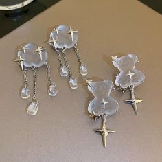 Metals Type: Alloy Metals Type: Zinc alloy Material: resin Geometric Clouds, Water Drop Earrings, Star Cloud, Anime Accessories, Gothic Outfits, Vintage Inspired Design, Metal Earrings, Water Drop, Drop Pendant