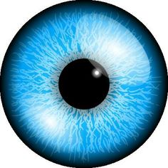 an eyeball with blue and white designs on the iris, transparent background png clipart