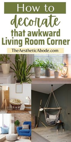 If you are looking for some stylish and elegant ways to decorate those awkward living room corners, you are in the right place. Click through to find some stunning ways to decorate the empty corners of your living room and make them functional. These gorgeous ideas will compliment your living room decor and help enliven it in a few minutes. Empty Living Room, Office With A View, Cozy Window Seat, Fancy Chair, Indoor Plant Wall, Hanging Plant Wall, House Plant Pots