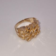 Gold Nugget Cluster Ring In 14k, Gold Nugget Signet Ring Stamped 14k, Gold Nugget Ring, 2010s Aesthetic, Expensive Jewelry Luxury, Jewelry Accessories Ideas, Gold Nugget, Dope Jewelry, Rings Gold