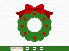 a christmas wreath with red bows on it