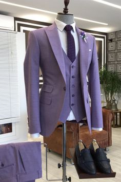 (eBay) Find many great new & used options and get the best deals for Purple Men Suit Peak Lapel Slim Fit Groom Party Prom Dinner Tuxedo Wedding Suits at the best online prices at eBay! Free shipping for many products! Suits For Prom, Tuxedo Wedding Suit, Prom For Guys, Purple Suit, Prom Suits For Men, Purple Suits, Stylish Suit, Prom Suits, Party Suits