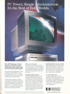 an advertisement for the hp desktop computer, which was introduced in 1971 by ibm corporation