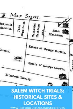 the salem witch trials historical sites and locations are featured in this image with text overlay