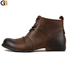 These motorcycle boots for men are handcrafted to uniqueness using genuine leather material and a strong rubber outsole. The fashion shoes that have a round toe shape and a lace-up closure are ideal for the spring and autumn. Made using the sewing process, the durable adult shoes with a square heel is a must-have.

Specifications
Brand Name: GeraldBlack
Boot Type: Motorcycle boots
Upper Material: Genuine Leather
Upper-Genuine Leather Type: Cow Leather
Boot Height: ANKLE
Pattern Type: Solid
Depar Boots For Men, Boot Types, Leather Boot, Motorcycle Boots, Boots Shoes, Spring And Autumn, Chukka Boots, Leather Material, Cow Leather