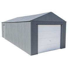 an image of a garage with the door open on a white background and no people in it